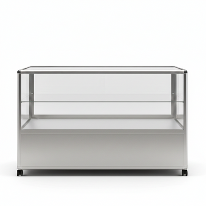 Glass Display Counter With or Without Mini Spotlights with 1 Glass Shelves - Contour Range