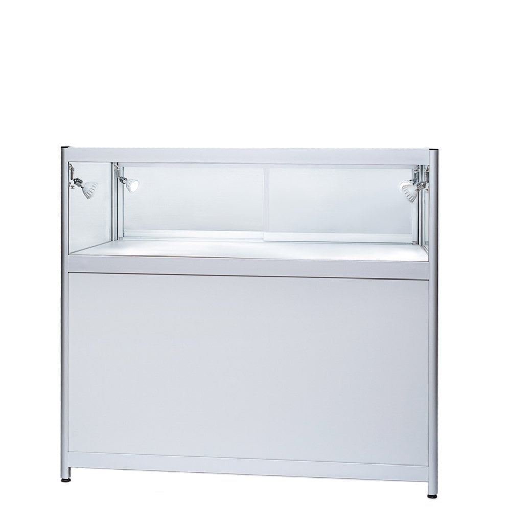 Skyline Aluminium Showcase with 1/3 Glass Display and Storage Cupboard