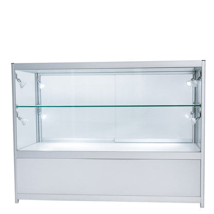 Skyline Aluminium Showcase with 2/3 Glass Display and Storage Cupboard