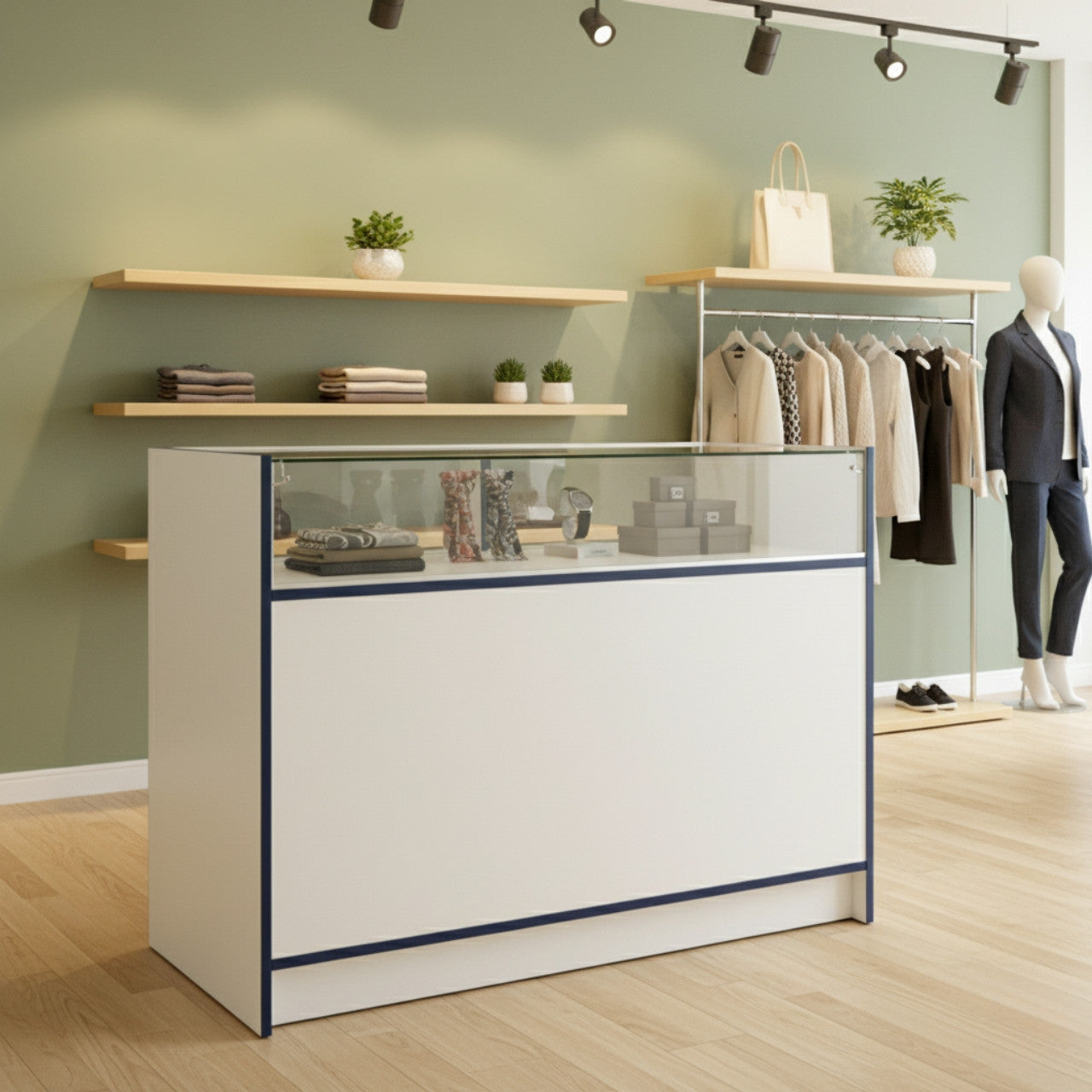 Shop Counter with 1/4 Glass Display - Aura Range