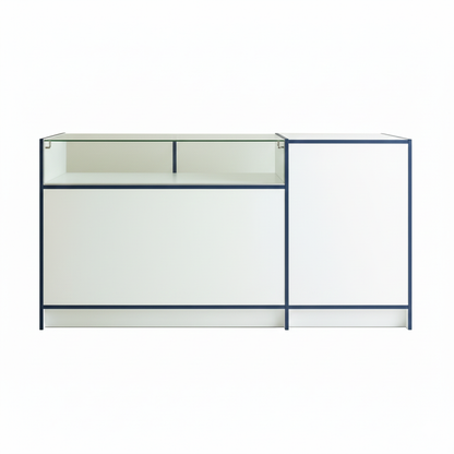 Shop Counter With Till Point - Glass Top And Storage - Aura Range