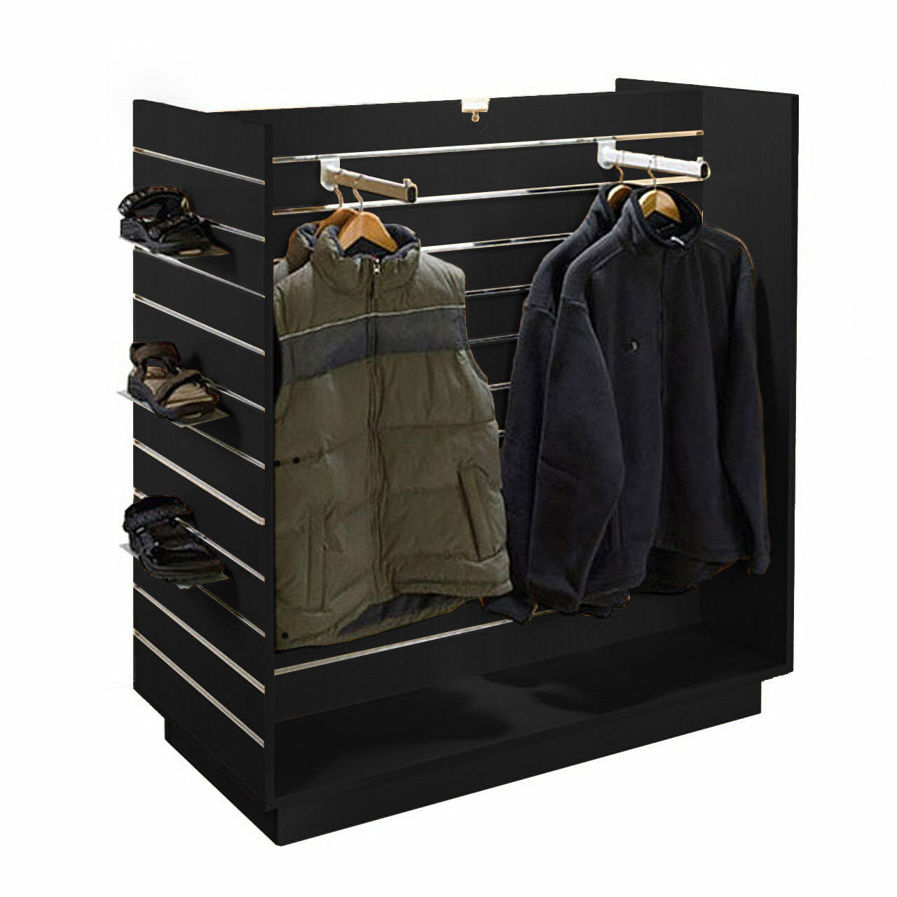 Slatwall Gondola Large 'H' shape with Aluminium Inserts - Aura Range - H1300 x W1250 x D600mm