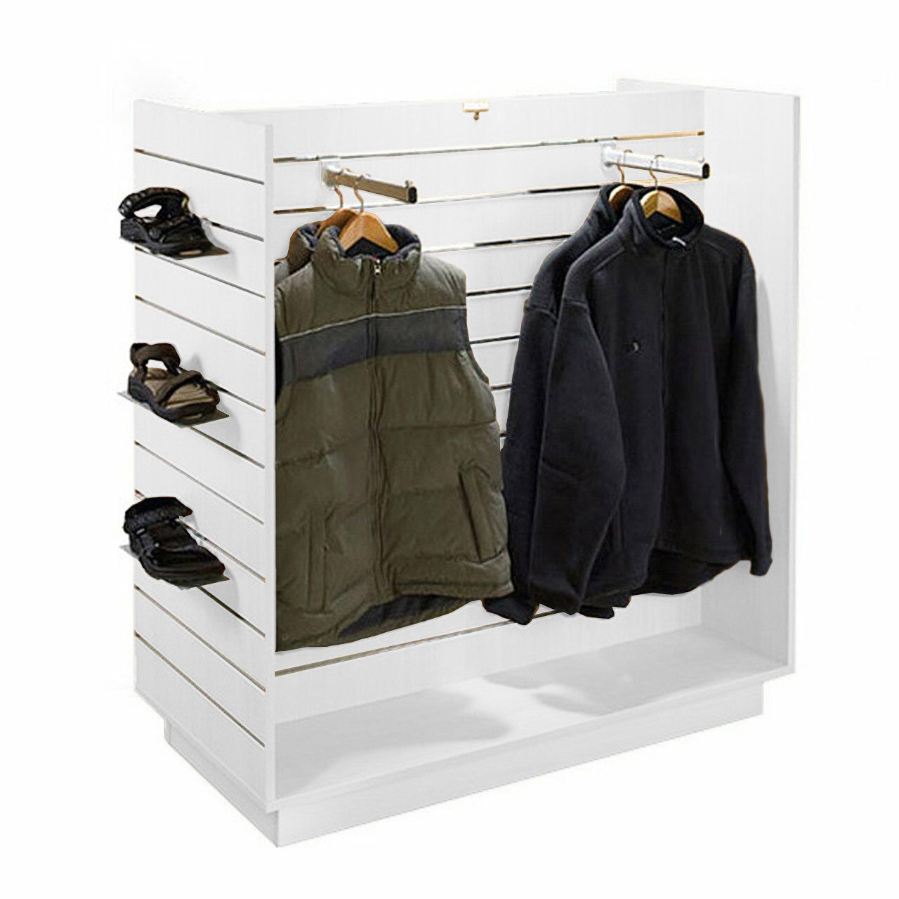 Slatwall Gondola Large 'H' shape with Aluminium Inserts - Aura Range - H1300 x W1250 x D600mm