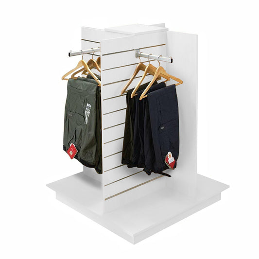 Slatwall Gondola 4-Way with Aluminium Inserts - Aura Range - H1300 x W800 x D800mm