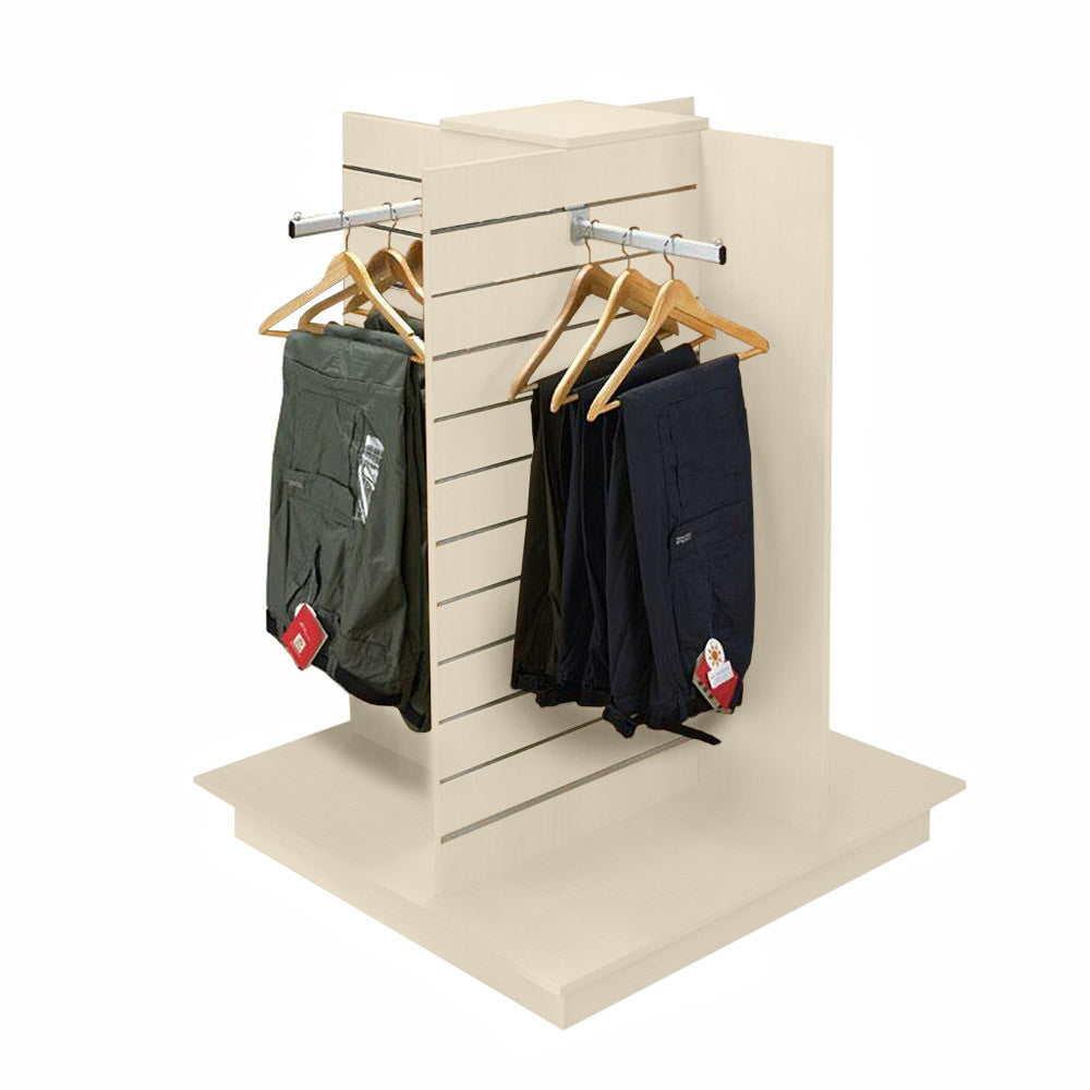 Slatwall Gondola 4-Way with Aluminium Inserts - Aura Range - H1300 x W800 x D800mm
