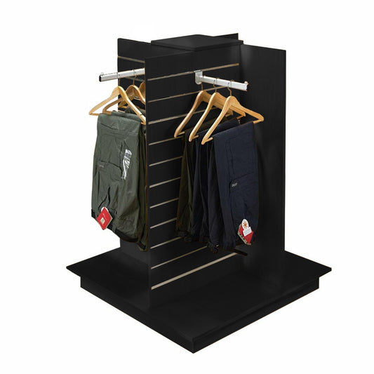 Slatwall Gondola 4-Way with Aluminium Inserts - Aura Range - H1300 x W800 x D800mm