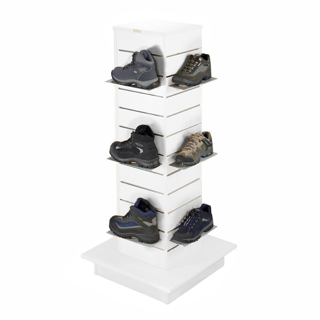 Slatwall Gondola Tower with Aluminium Inserts in White