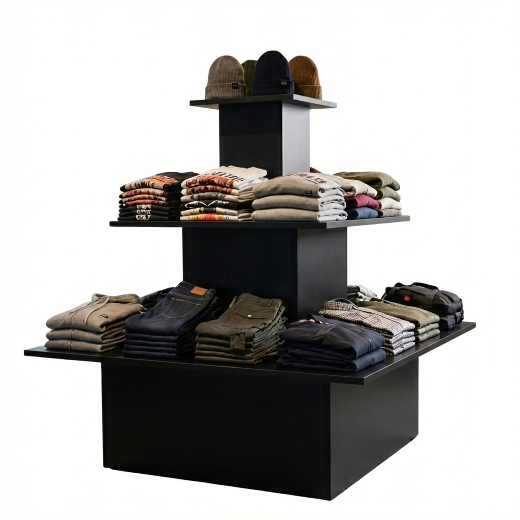 3 Shelf Display Island - Square - Aura Range
