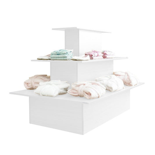 3 Shelf Rectangle Display Island from the Aura Range in White
