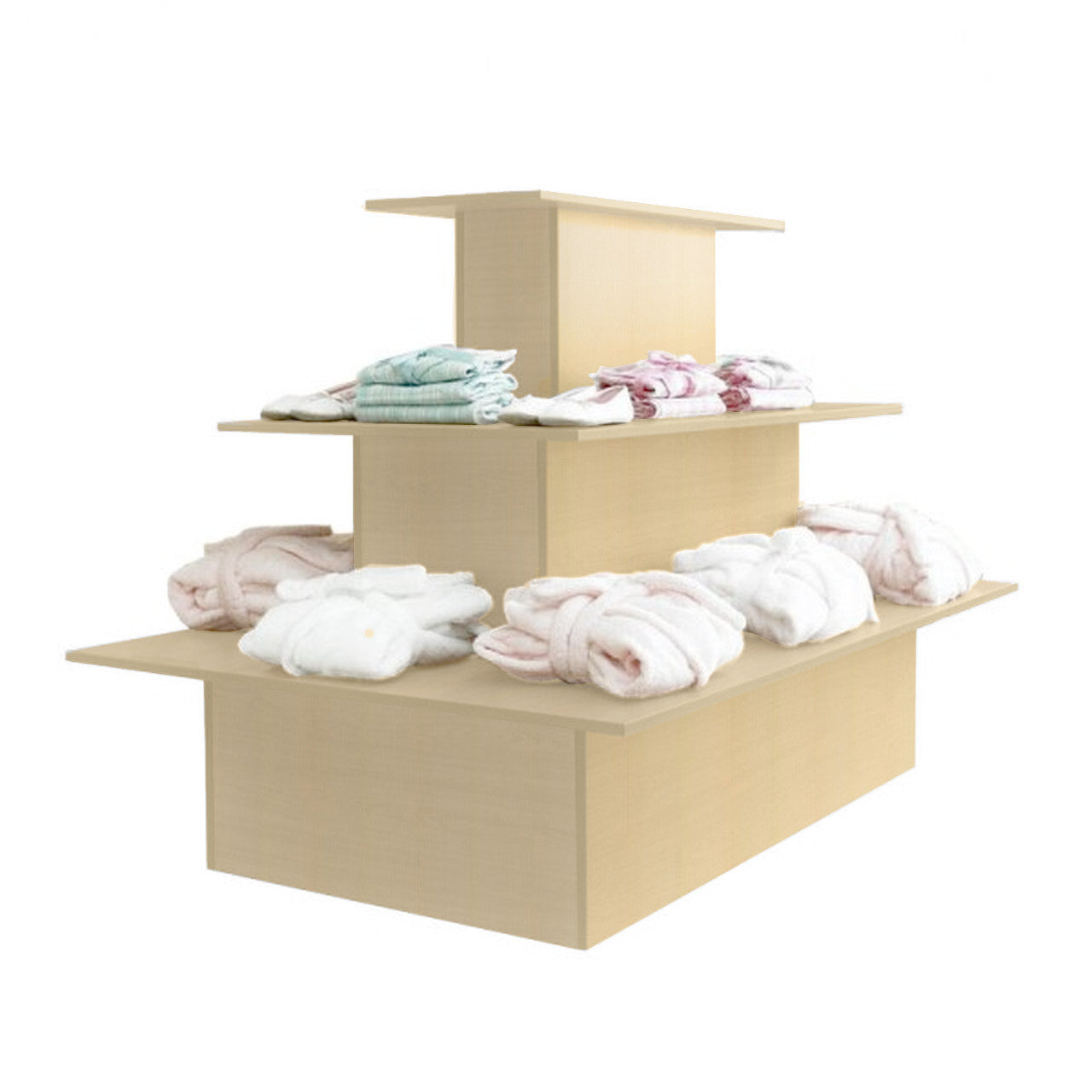 3 Shelf Rectangle Display Island from the Aura Range in Cream
