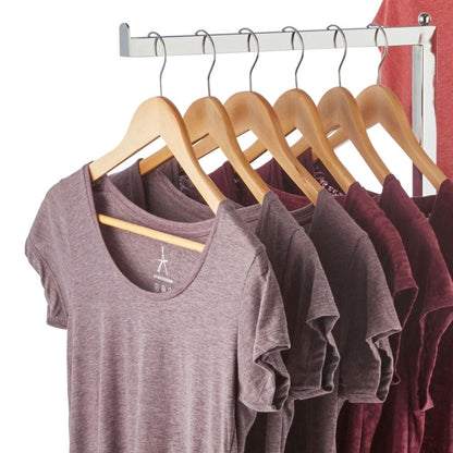 Chrome Clothes Rail Display Stand - 4 Straight Arms