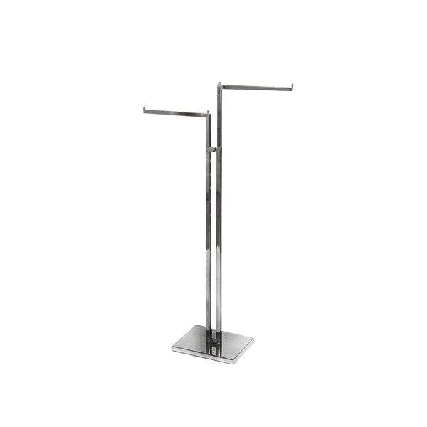 Chrome Clothes Rail Display Stand - 2 Straight Arms