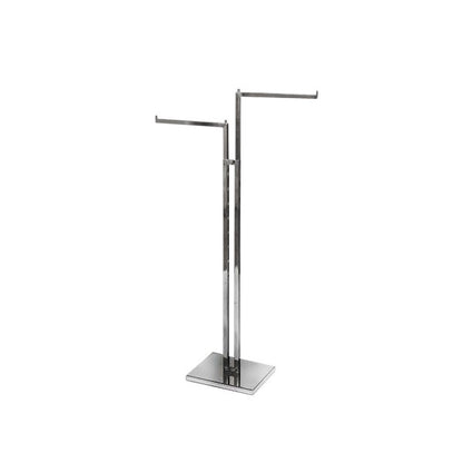 Chrome Clothes Rail Display Stand - 2 Straight Arms