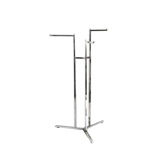 Chrome Clothes Rail Display Stand - 3 Straight Arms