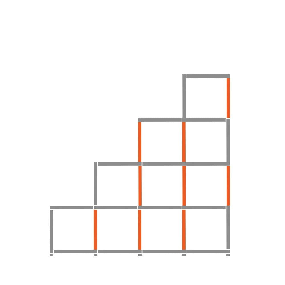 Cube Stepped Shelving Display & Storage - 4 x 4