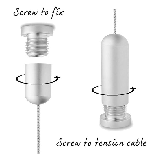 Satin Ceiling-to-Floor Cable Kit - 4m Cable and Brackets