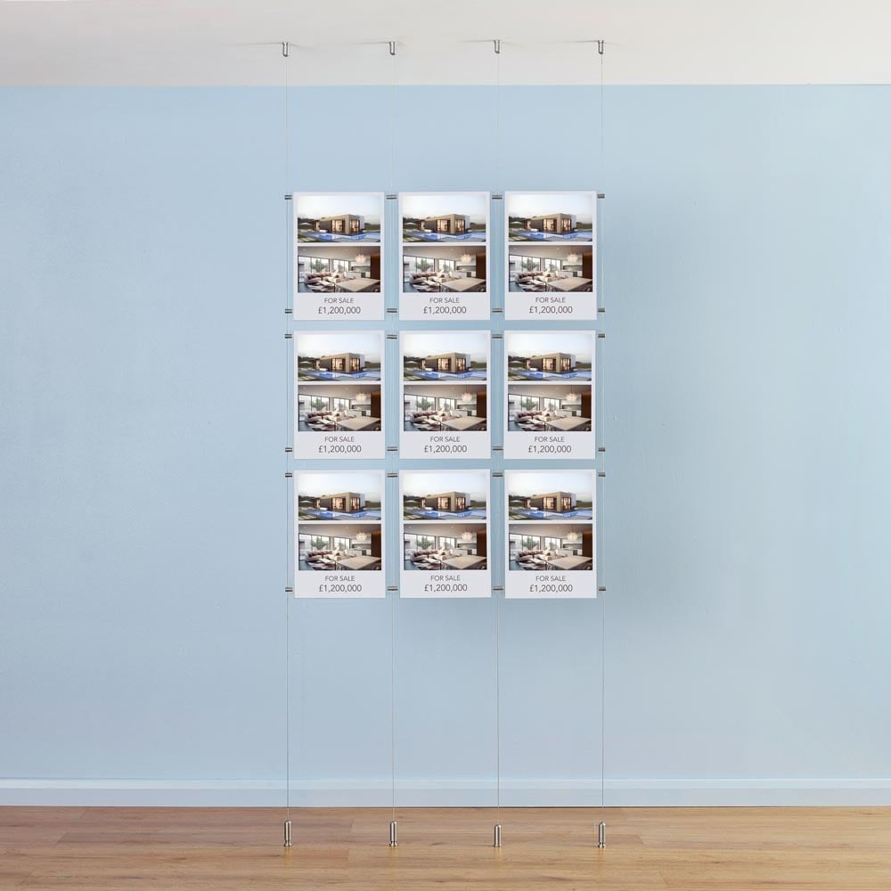 Satin Ceiling-to-Floor Cable Kit - 4m Cable and Brackets
