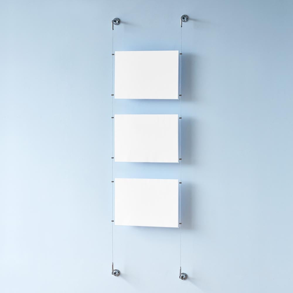 Chrome Wall-Mounted Cable Kit - 2m Cable and Brackets