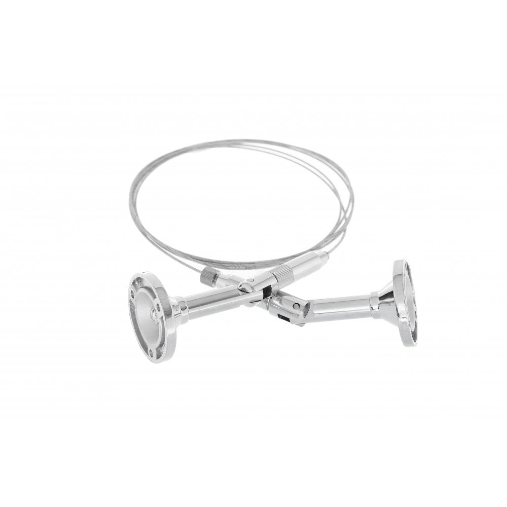 Chrome Wall-Mounted Cable Kit - 2m Cable and Brackets