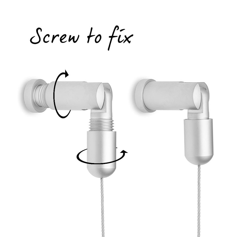 Satin Wall-Mounted Cable Kit - 4m Cable and Brackets