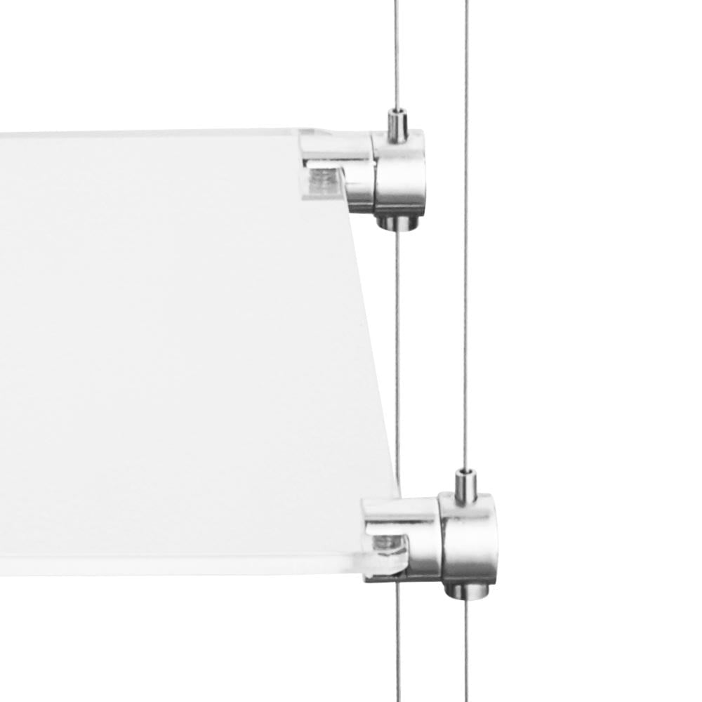 Chrome Single Swivel Clip for Panels or Shelves - 10mm Capacity