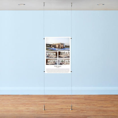 Easy Access Poster Holder - A1 Portrait - Cable or Wall-Mounted