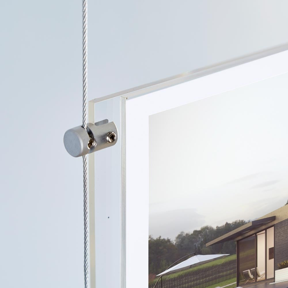 Double Pocket Easy Access Poster Holder - A4 Portrait Ceiling-to-Floor