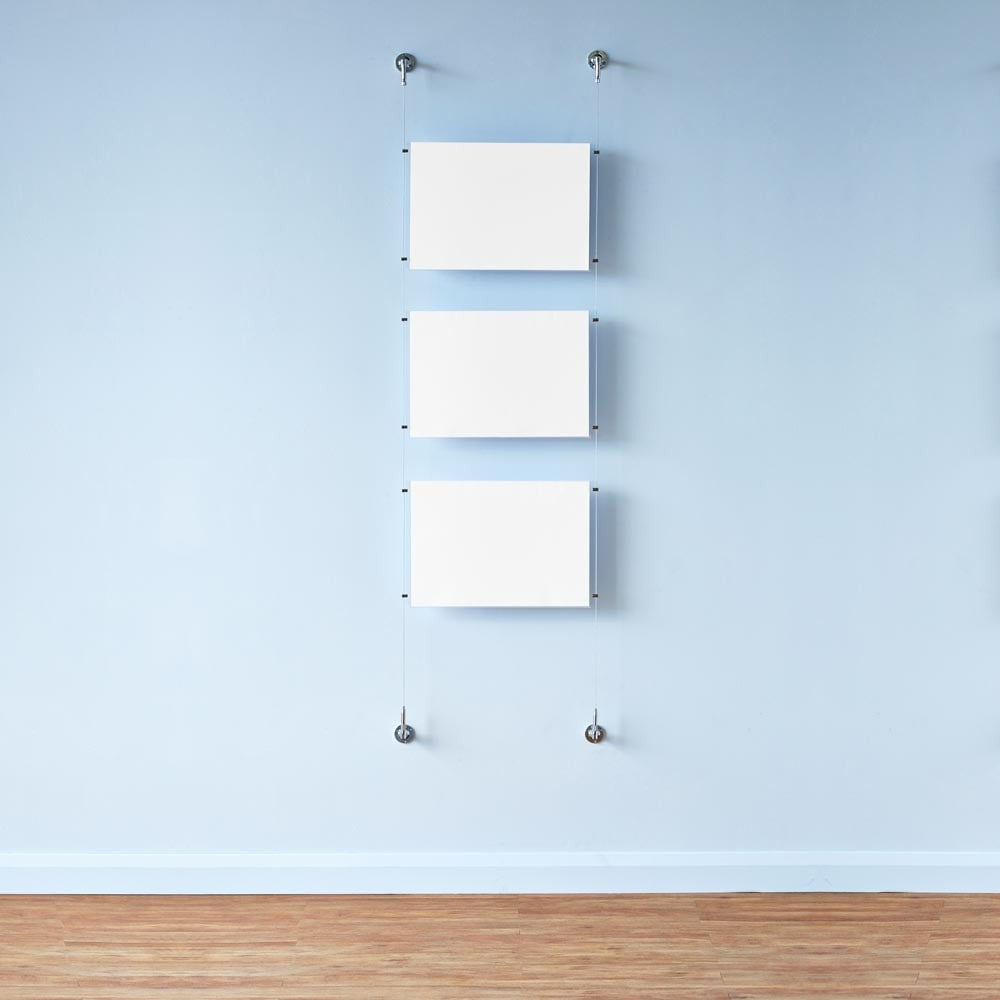 Chrome Wall-Mounted Cable Display Kit - A1 Portrait