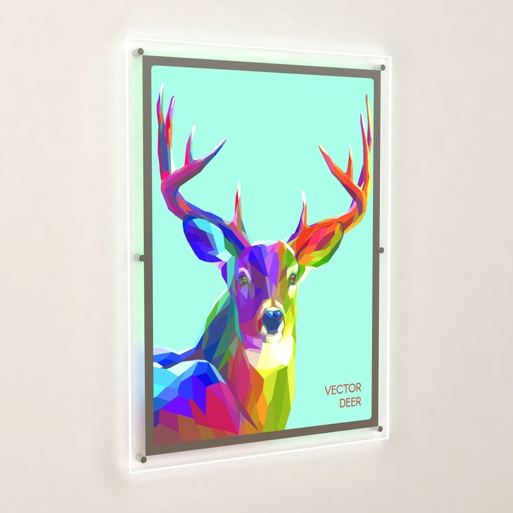 Accent Bevelled Edge LED Light Panel Wall-Mounted Kit - A1 Portrait