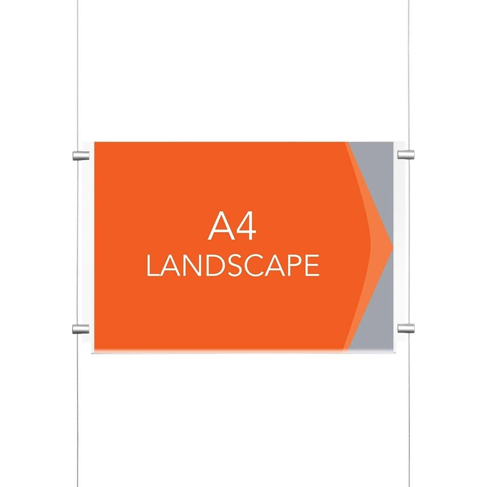 Chrome Wall-Mounted Cable Display Kit - A4 Landscape