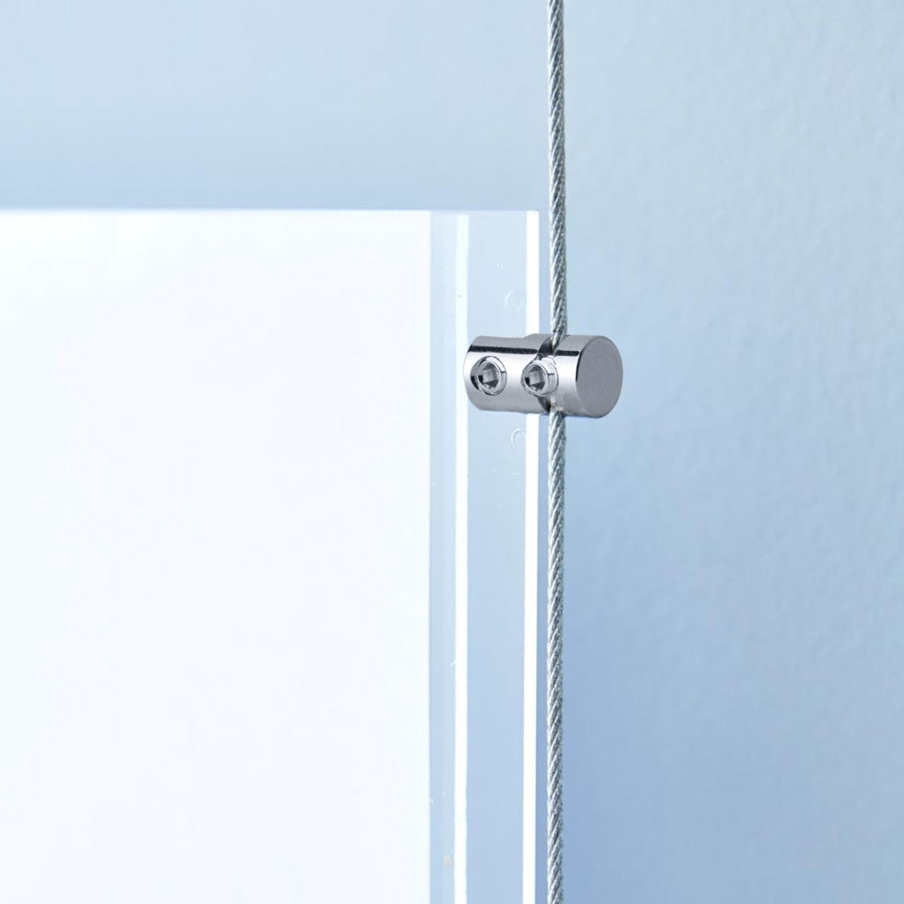 Chrome Wall-Mounted Cable Display Kit - A4 Landscape
