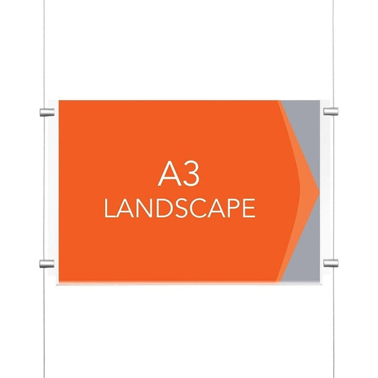 Chrome Ceiling-to-Floor Cable Display Kit - A3 Landscape