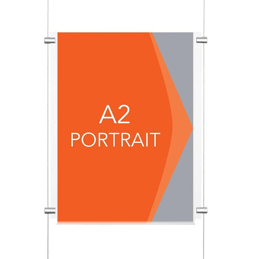 Chrome Ceiling-to-Floor Cable Display Kit - A2 Portrait
