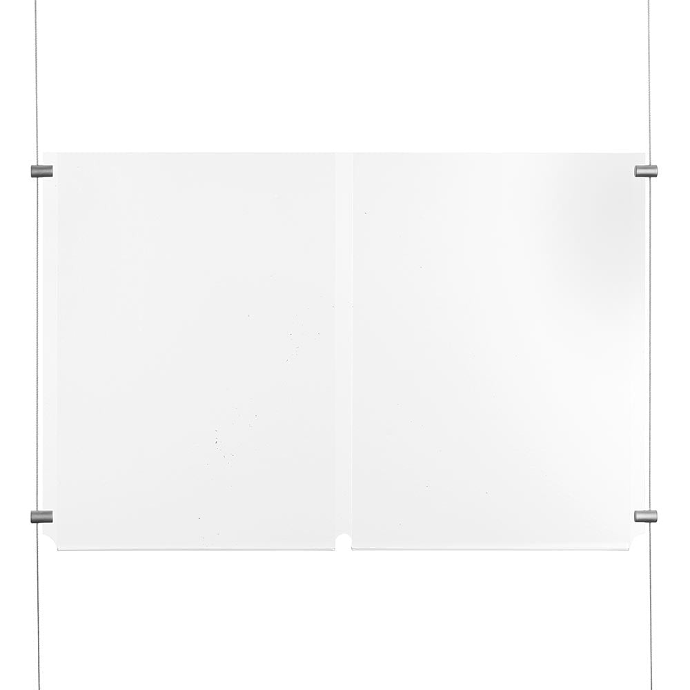 Satin Wall-Mounted Cable Display Kit - A4 Portrait - Double Pocket