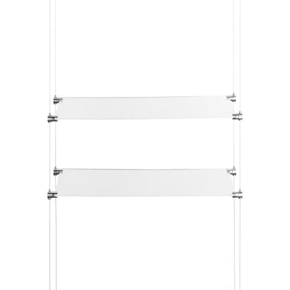 Chrome Ceiling-to-Floor Cable Shelving Kit - 2 x Shelves - W600mm