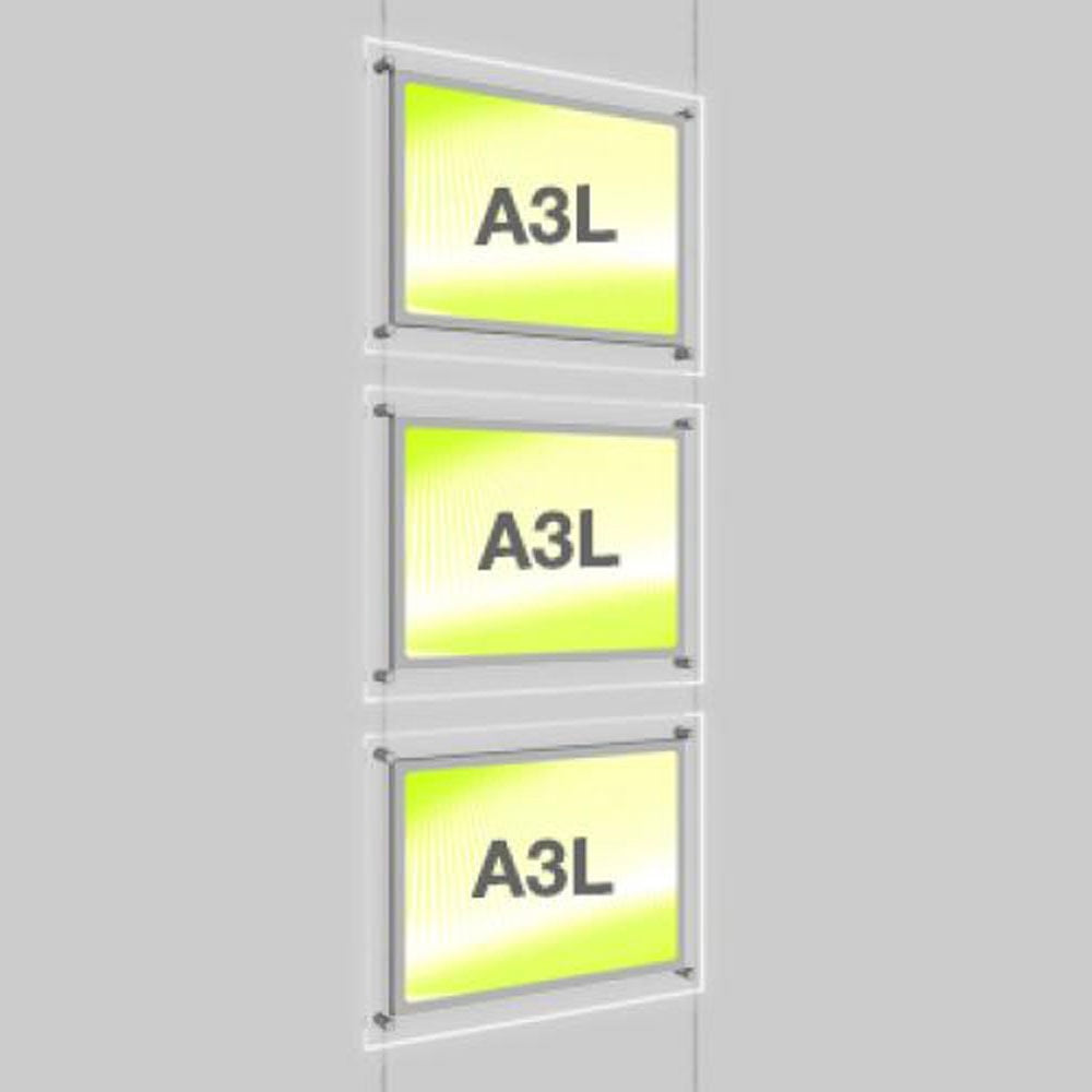 Accent Bevelled Edge LED Light Panel Cable Kit - A3 Landscape