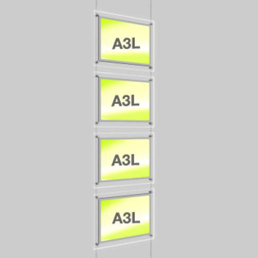 Accent Bevelled Edge LED Light Panel Cable Kit - A3 Landscape