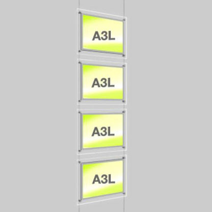 Accent Bevelled Edge LED Light Panel Cable Kit - A3 Landscape