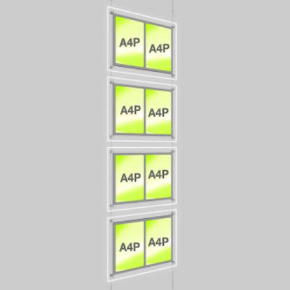 Accent Bevelled Edge LED Light Panel Cable Kit - A4 Portrait - Double Pocket