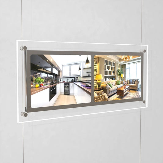Accent Bevelled Edge LED Light Panel Cable Kit - A4 Landscape - Double Pocket