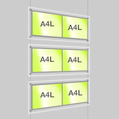 Accent Bevelled Edge LED Light Panel Cable Kit - A4 Landscape - Double Pocket