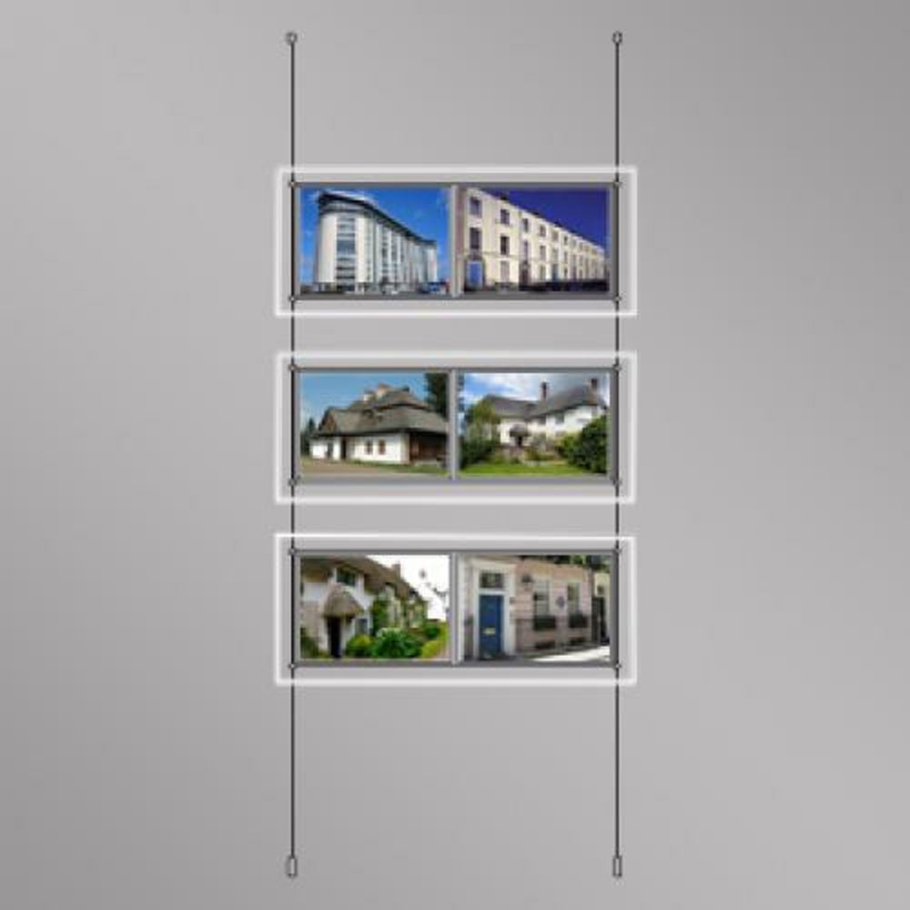 Accent Bevelled Edge LED Light Panel Cable Kit - A4 Landscape - Double Pocket