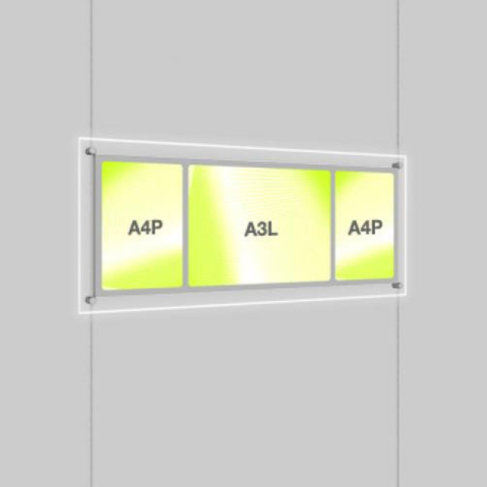 Accent Bevelled Edge LED Light Panel Cable Kit - 2 x A4 Portrait plus 1 x A3 Landscape