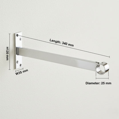 Chrome Support Arm For up to 25mm Diameter tube - Wall fix