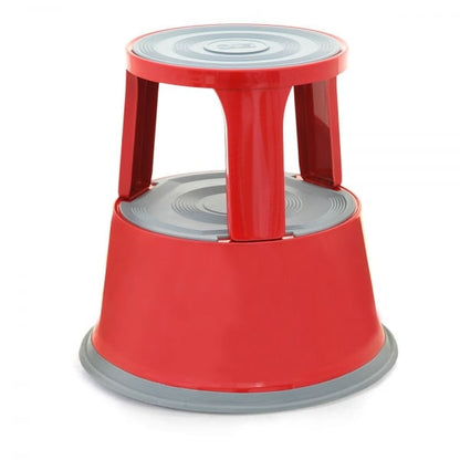 Red Metal Kick Step Stool