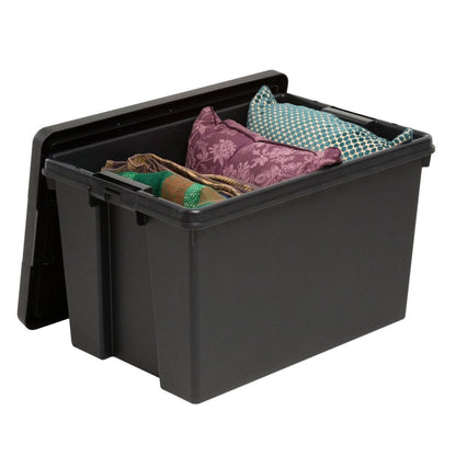 62L Black Recycled Heavy Duty Storage Box