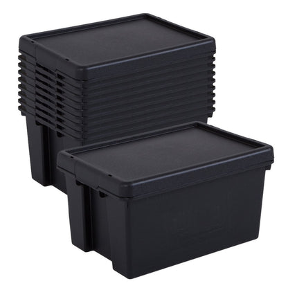 10 x 16L Black Recycled Heavy Duty Storage Boxes