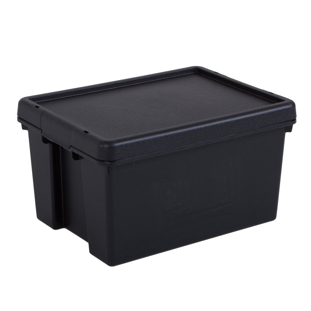 10 x 16L Black Recycled Heavy Duty Storage Boxes