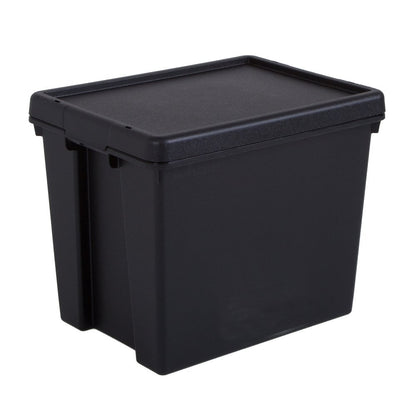 10 x 24L Black Recycled Heavy Duty Storage Boxes
