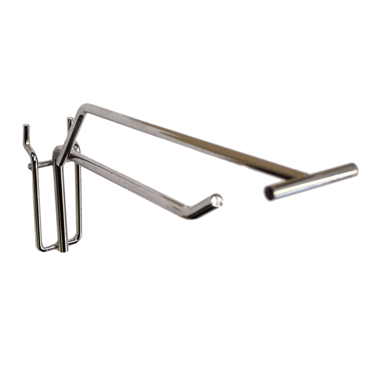 6 inch Single Prong Pegboard Hook with Ticket Bar for 1 inch Pegboard